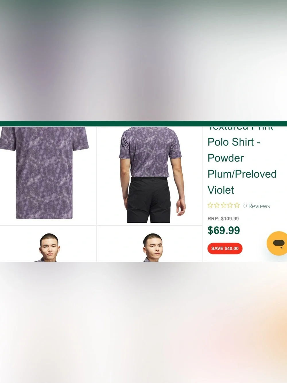adidas Powdered PlumUltra Textured Golf Polo